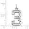 14K White Gold Large Number 3 Charm Pendant FindingKing Jewerly 25mm x 11mm